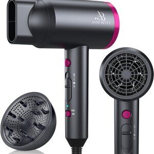 Hair Dryer with Diffuser, Blow Dryer for Curly Hair for Women/Men, 1800 Watt Ion